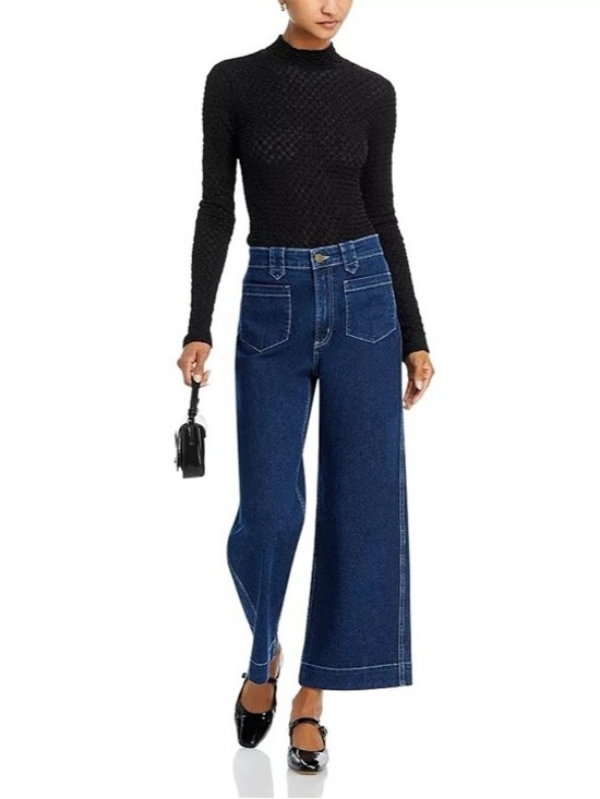 Frame Denim Denim - FRAME Utility Relaxed Wide Leg Jeans in Gabriel Cropped Stretch 33 Revolver